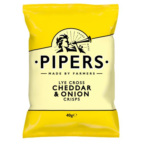 Pipers Lye Cross Cheddar & Onion Crisps 40g