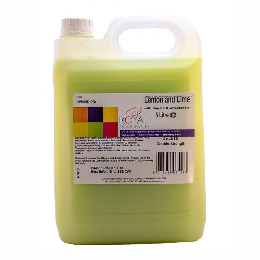 Royal Lemon & Lime Syrup Double Strength 2x5ltr Bottle