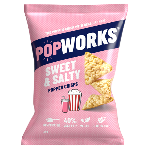 Walkers Popworks Sweet & Salty Popped Crsips 18x28g