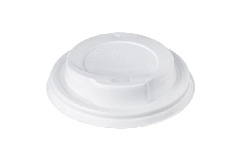 73mm White Polystyrene Plastic Sip Lid Thru 10x100