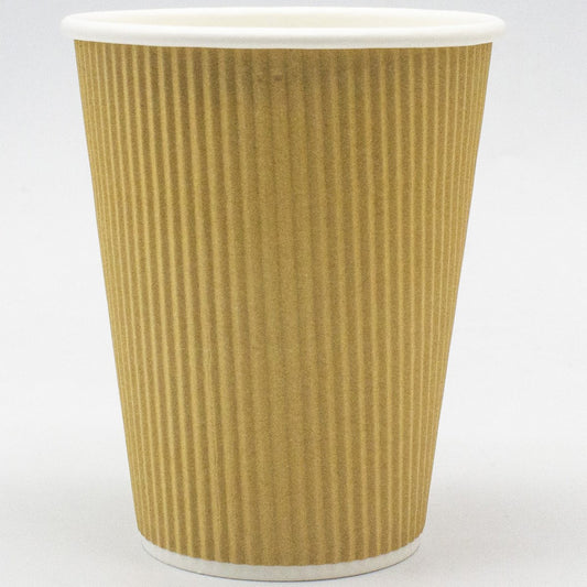 8 - 9oz Kraft Ripple Double Wall Paper Cup 20x25