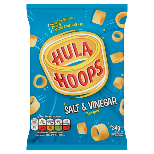 Hula Hoops Salt & Vinegar Crisps 34g