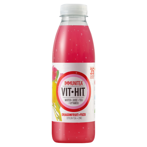 Vit Hit Immunitea Dragonfruit + Yuzu Zinc + Ceylon Tea 500ml
