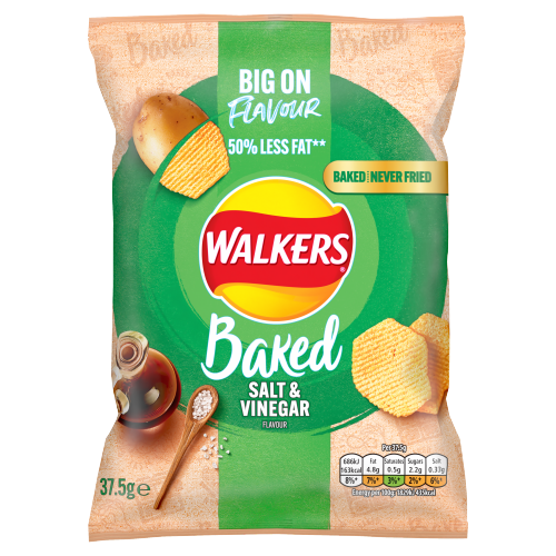 Walkers Baked Salt & Vinegar Snacks Crisps 37.5g